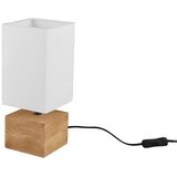 Tri O Namizna svetilka Trio Woody (40 W, 12 x 12 x 30 cm, E14, belo-rjava) Cene