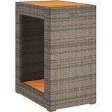  Vrtni bočni stolić s drvenom pločom sivi 60x40x75 cm poliratan | shoptok.hr