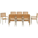  Vrtni set za objed 9 pcs Bež Čvrsto drvo akacije | Eponuda.com