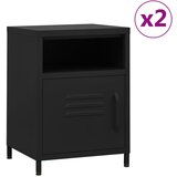 Furnova Nočne omarice 2 kosa črne 35x35x51 cm jeklo, (21926938) | Shoptok.si