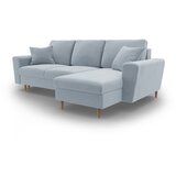 Cosmopolitan Design Svijetlo plava baršunasti sklopiva/s prostorom za odlaganje kutna garnitura Kyoto – | shoptok.hr