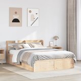  Okvir za krevet s uzglavljem 135 x 190 cm od masivne borovine | shoptok.hr