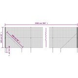  Ograda od žičane mreže sa šiljastim držačima antracit 1,6x25 m | shoptok.hr