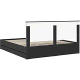  Konstrukcija postelje Črna 180 x 200 cm Inženirsko leseno, (5000121292) | Shoptok.si