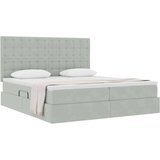  Postelja s shranjevanjem Svetlo siva 180 x 200 cm Žamet, (5000099727) | Shoptok.si