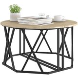  Kava Stol Sonoma hrast 80 x 80 x 42 cm Inženjerska drva i čelik | shoptok.hr