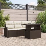 vidaXL 5-delni vrtni kavč set z blazinami rjav poli rattan, (22094003) | Shoptok.si