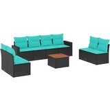  9-dijelni set vrtnih sofa od poliratana s jastucima crni | shoptok.hr