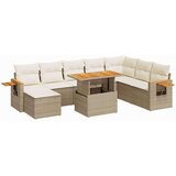vidaXL 7-dijelni set vrtnih sofa s jastucima bež od poliratana bagrem | shoptok.hr