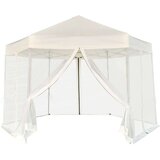  Šotor pop-up šestkoten s 6 stranicami kremno bel 3,6x3,1 m | Shoptok.si