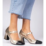 Gemre Golden women's pumps with black toe Radora | ePonuda.com