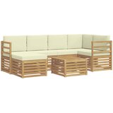  Set vanjskih sofa 7 pcs Bijela i krem Poliester | Eponuda.ba