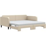  Dnevni krevet na razvlačenje krem 100 x 200 cm od tkanine | shoptok.hr