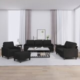  4-dijelni set sofa s jastucima crni od tkanine | shoptok.hr