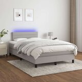  Box spring postelja z vzmetnico LED sv. siva 120x200 cm blago, (20725379) | Shoptok.si