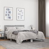 Maison Chic Posteljni okvir - Dvoposteljna postelja - Zakonska postelja siva sonoma 120x200 cm inž. les in kovina-J15149, (21761507) | Shoptok.si
