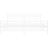  Metalni okvir kreveta uzglavlje i podnožje bijeli 193x203 cm | shoptok.hr