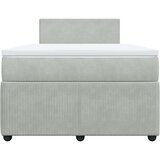 vidaXL Box spring postelja z vzmetnico svetlo siva 120x190 cm žamet | Shoptok.si
