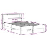 vidaXL Krevet s regalom z knjige bez madraca bijeli 140x190cm borovina | shoptok.hr