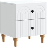 vidaXL Nočna omarica s predalom Bela 43 x 34,5 x 48 cm Inženirski les, (5000298648) | Shoptok.si