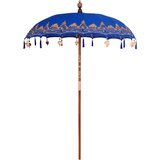 vidaXL Suncobran Ostalo Plava x 250 cm Pamuk i drvo | shoptok.hr