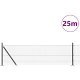 vidaXL Varjena žična ograja z 13 flandranimi stebrički Siva 0.4x25 m Jeklo | Shoptok.si