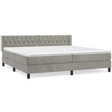 Maison Chic Box spring postelja - Vzmetna postelja z vzmetnico svetlo siva 200x200 cm žamet SL22145, (21892641) | Shoptok.si