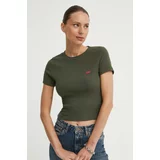 Levi's Kratka majica ženska, zelena barva, A7419