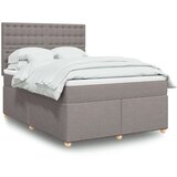  Krevet s oprugama i madracem smeđesivi 140 x 190 cm od tkanine | shoptok.hr