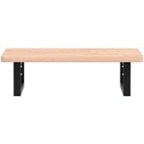  Zidna polica za umivaonik od čelika i masivne bukovine Smeđa 60 x 40 x 2.5 cm | shoptok.hr