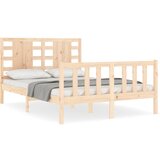  The Living Store Posteljni okvir z vzglavjem trden les - Posteljni Okvir, (21501148) | Shoptok.si