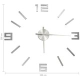 vidaXL 3D stenska ura moderna srebrna 100 cm XXL | Shoptok.si