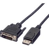Roline DisplayPort / DVI adapterski kabel DisplayPort vtič\, DVI-D 24+1-polni vtič 5.00 m črna 11.04.5612 zaščiten DisplayPort kabel, (20418775) | Shoptok.si