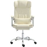  Uredski naslonjač od umjetne kože krem - Krema 1 bez funkcije masaže | shoptok.hr