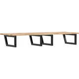  Zidna polica za umivaonik od čelika i masivnog bagremovog drva Smeđa 160 x 50 x 2 cm | shoptok.hr