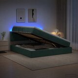  LED krevet za pohranu s madracem Tamnozelena 180 x 200 cm Cijene