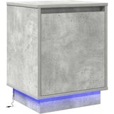 vidaXL Nočna omarica z LED lučmi Betonska siva 39x34.5x50 cm, (22090216) u