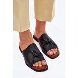 EVENTO Women's flat sandals with decorative tying black Norela | ePonuda.com