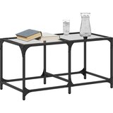  Stolić s prozirnom staklenom površinom 78,5x40x40 cm čelik | shoptok.hr