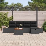  Sjedeća garnitura za vrt 6 kom. Crna poliratan 55 x 62 x 69 cm | Shoptok.si