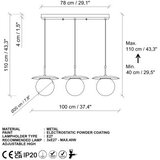 Opviq Luster Anemon-13835, 100x30x110cm, IP20, Crno-bijela | Eponuda.ba