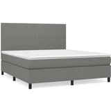 vidaXL Box spring postelja z vzmetnico temno siva 180x200 cm blago, (20790107) Cene