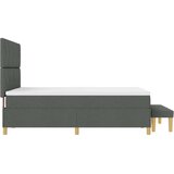 vidaXL vzmetnica s posteljo in klopjo temno siva 140x200 cm tkanina | Shoptok.si