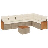  8-dijelni set vrtnih sofa od poliratana s jastucima bež | shoptok.hr
