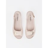 GOODIN Light beige low wedge sandals | Shoptok.si