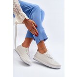 VINCEZA Leather Women's Sports Sneakers Beige Lalnai | Shoptok.si