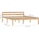  Okvir za krevet od masivne borovine 120 x 200 cm | shoptok.hr