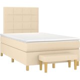  Krevet s oprugama i madracem krem 120 x 200 cm od tkanine | shoptok.hr