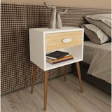 MID.YOU nočna Omarica Singol Xl, Bela, Barva Hrasta | Shoptok.si