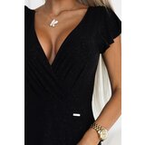 Numoco 411-12 CRYSTAL Shiny Long Dress Neckline - BLACK | ePonuda.com